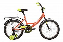 Велосипед NOVATRACK 18" VECTOR оранжевый, защита А-тип, тормоз нож., крылья и багажник чёрн.