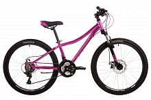 Велосипед NOVATRACK 24" KATRINA, алюм.рама 12" розовый металлик, 21-скор, TY200/EF41/TZ21, диск.тор.
