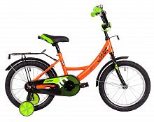 Велосипед NOVATRACK 16" VECTOR оранжевый, тормоз нож, крылья, багажник, полная защ.цепи