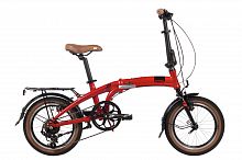 Велосипед NOVATRACK 16" TOWN  красный, складной алюм. Shimano 7 speed, стальная вилка, вынос, алюм.р