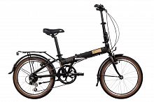 Велосипед NOVATRACK 20" VORTEX черный, складной алюм. Shimano 6 speed, стальная вилка, вынос, алюм.р