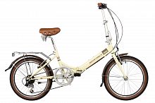 Велосипед NOVATRACK 20" складной, AURORA, бежевый, Shimano 6 speed, TY21/TS38/SG-6SI