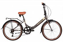 Велосипед NOVATRACK 24" складной, AURORA, коричневый, Shimano 6 speed, TY21/TS38