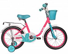 Велосипед NOVATRACK 16" MAPLE, неон розовый, полная защита цепи, тормоз нож.,крыл, багажн, пер.кор