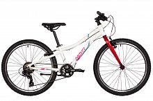 Велосипед NOVATRACK 24" NOVARA алюм.рама 10", белый, 6-скор, TY300/TS38/TZ500, V-brake