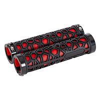 Грипсы STG BC-GR6502, 135 мм, Lock-On, черный с красным