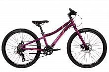 Велосипед NOVATRACK 24" NOVARA алюм.рама 10, фиолетовый, 6-скор, TY300/TS38/TZ500, диск.торм.STG
