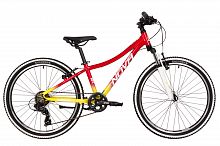 Велосипед NOVATRACK 24" KATRINA, алюм.рама 12" красный-жёлтый, 7 скор, TY300/EF41/TZ500, V-Brake