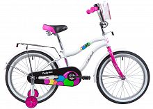 Велосипед NOVATRACK 20", CANDY, белый, полная защита цепи, тормоз нож., сумочка на руль, крылья и ба