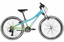 Велосипед NOVATRACK 24" KATRINA, алюм.рама 10" салатовый-голубой, 7 скор, TY300/EF41/TZ500, V-Brake