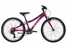 Велосипед NOVATRACK 24" NOVARA алюм.рама 10", фиолетовый, 6 скор,TY300/TS38/TZ500, V-Brake, жёсткая