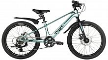 Велосипед NOVATRACK 20" TIGER, магнезиевая.рама, светло-зелёный, 6-скор, TY21/TS38, диск.тор.STG